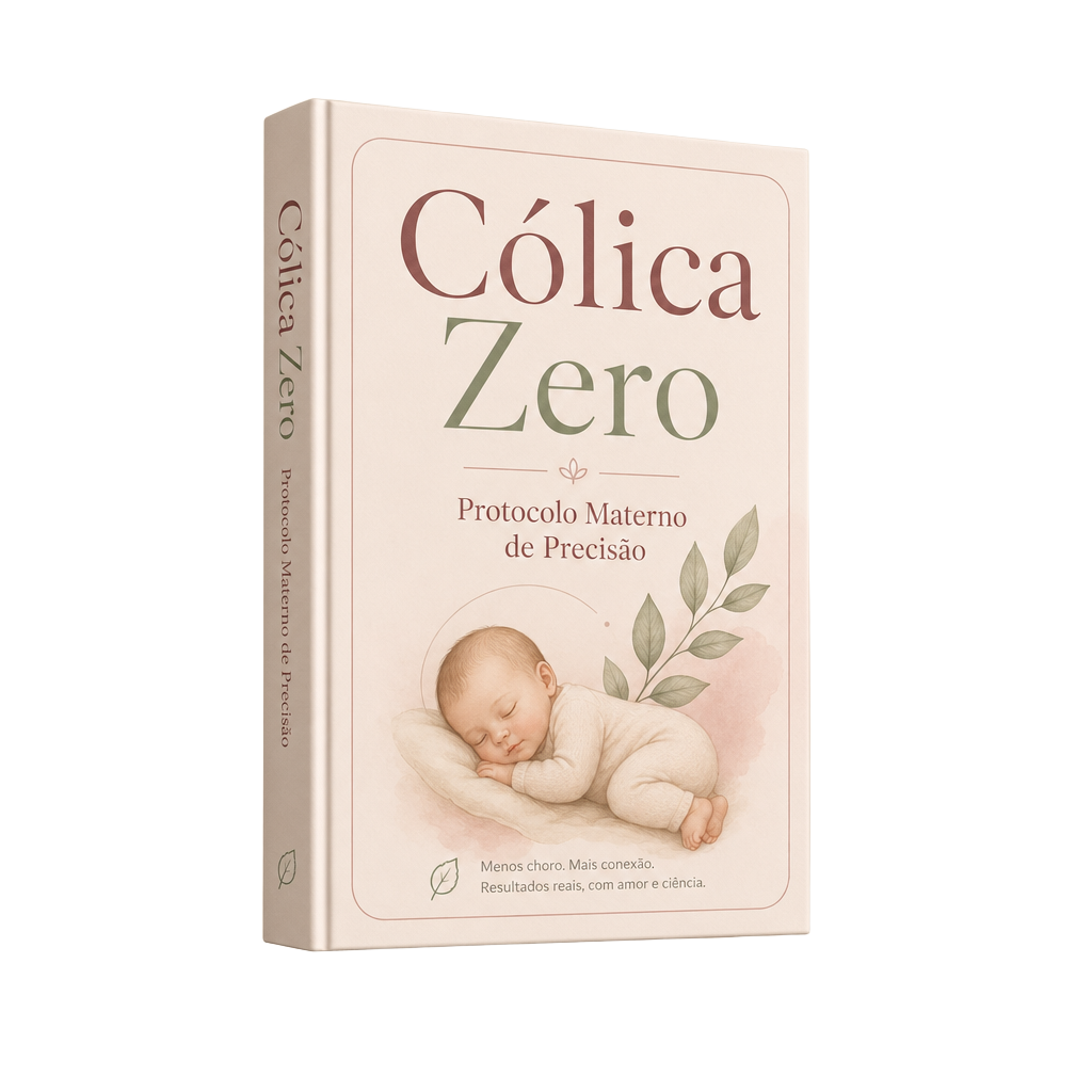 Mockup do ebook Cólica Zero — Protocolo Materno de Precisão